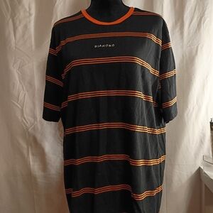 Diamond Supply Co. Men's Tee with Black and Orange Stripes